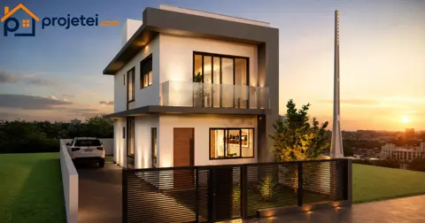 Fachada do projeto ZACKER — render 3D pronto para construção pela projetei.com